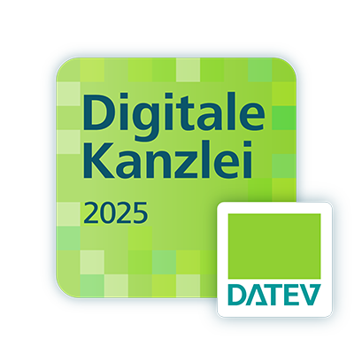 Logo der Digitalen Kanzlei 2025 von Datev, mit dem Lehleiter + Partner 2025 ausgezeichnet wurde.