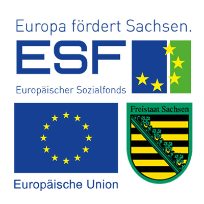 Logo der Europäischen Union, des Freistaates Sachsen und dem Europäischen Sozialfons. Lehleiter + Partner beziehen hierüber verschiedene Fördermittel.